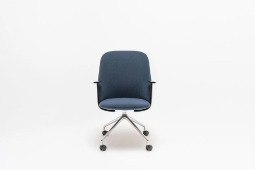 Paralel poltrona con base in alluminio lucidato