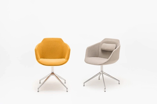 Ultra sedia con base in alluminio lucidato